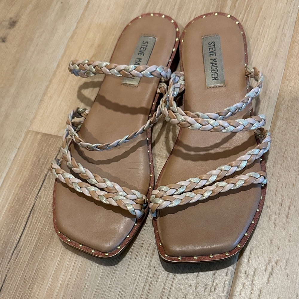 Steve Madden Women's Beige Braided Sandals